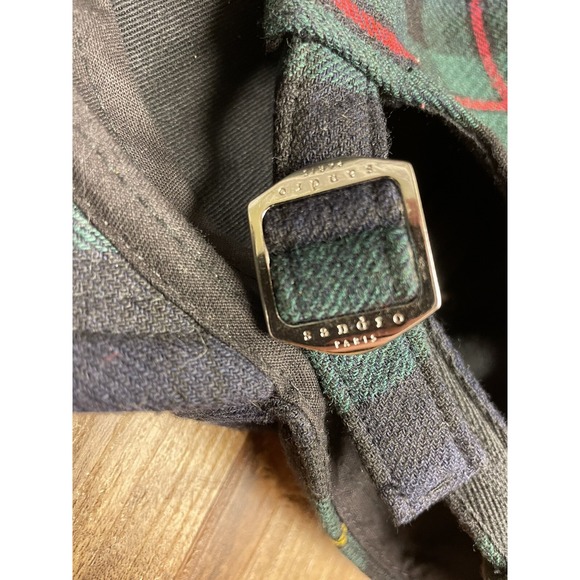 Sandro Paris Green Plaid Baseball Hat